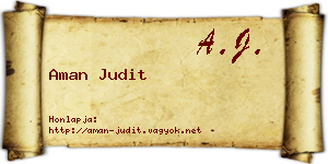 Aman Judit névjegykártya